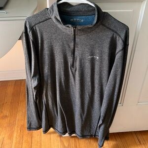 Orvis grey 1/4 zip size large